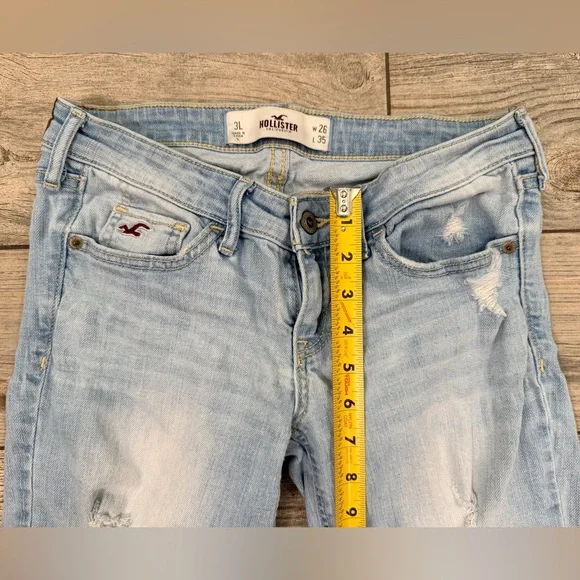 Hollister Distressed Low Rise Boot Cut Jeans • Size 3L - Picture 3 of 5